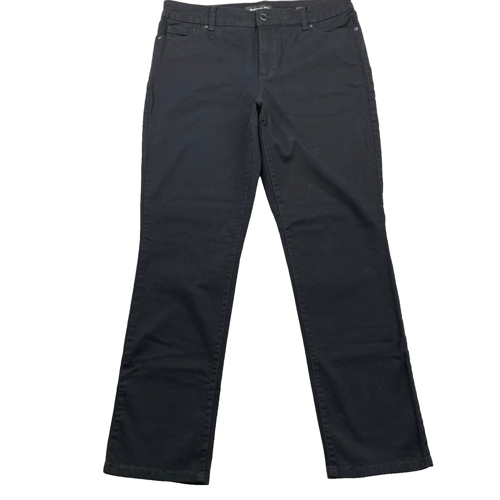 Bandolino Amy Jeans 12 Black Straight Academia‎ Preppy 90's Cute Comfort Classic